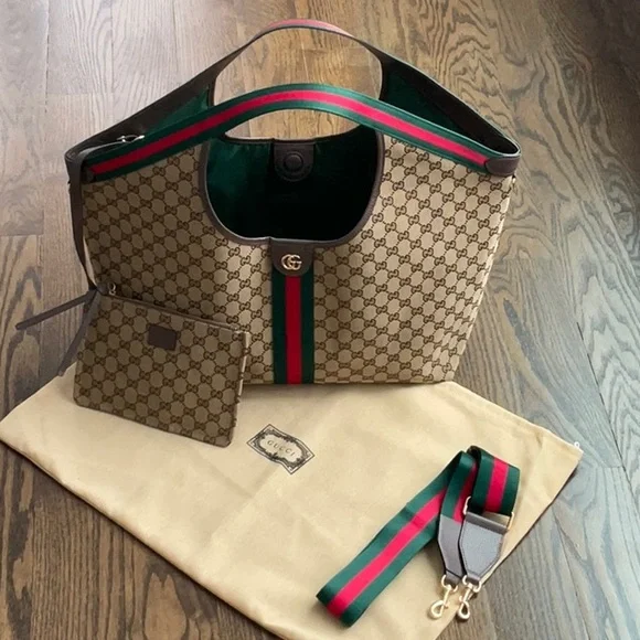 Beige Monogram Canvas Tote Bag - Picture 2 of 9